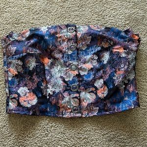 H&M Floral Strapless Top